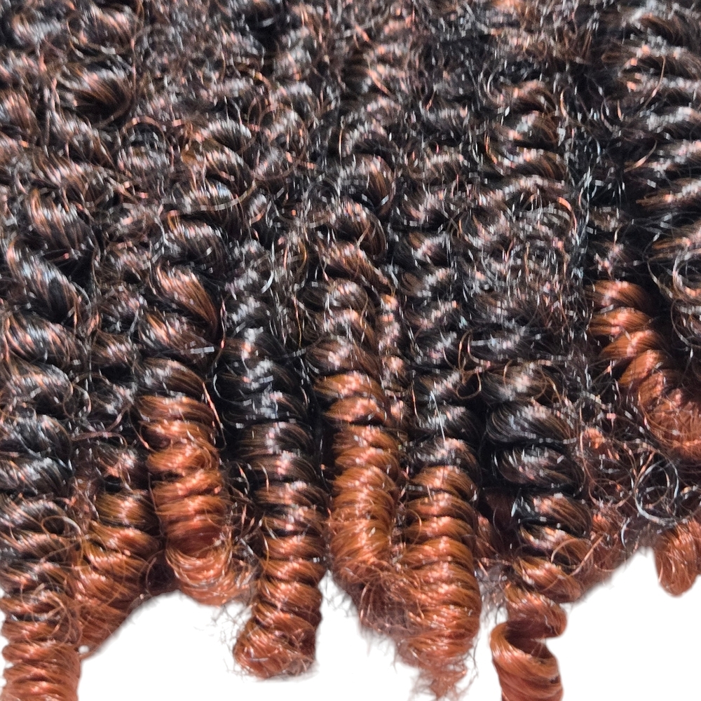 *H25927 Individual Seperate Curly  Hair Extensions Dark & Lt Brown